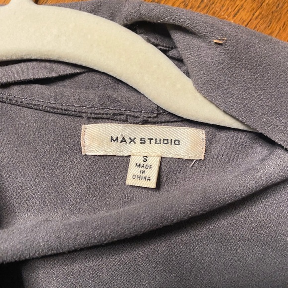 Max Studio Open Front Drape Jacket – Gray Soft Knit Cardigan Blazer – Size Small - Picture 4 of 5